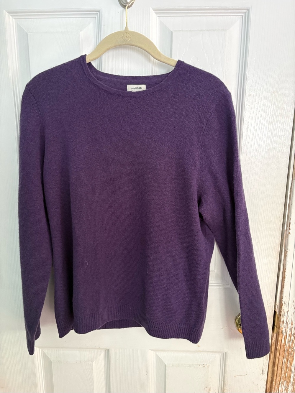 L.L Bean Purple Cashmere Sweater Large Petite
